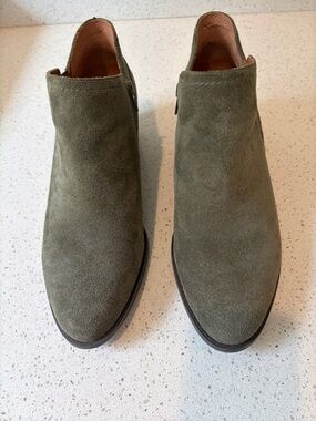 Lucky Brand Women's Olive Suede Ankle Booties